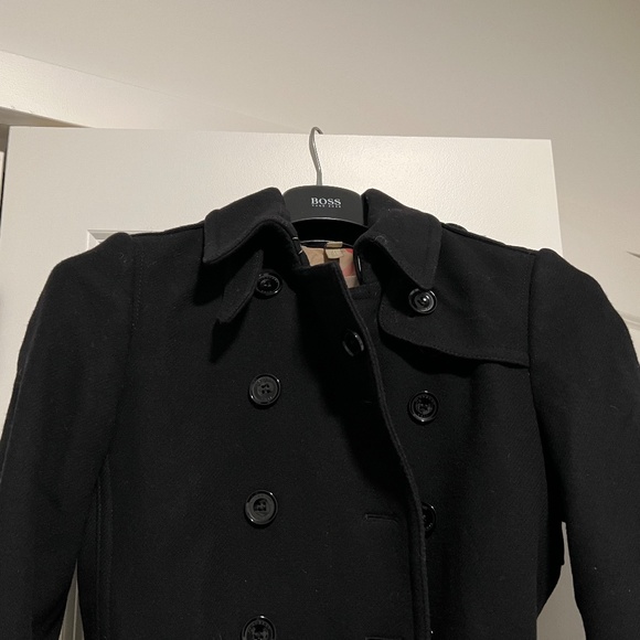 Burberry Mid-Length Wool Cashmere Trench Coat, Black, Size 6 - Picture 7 of 10